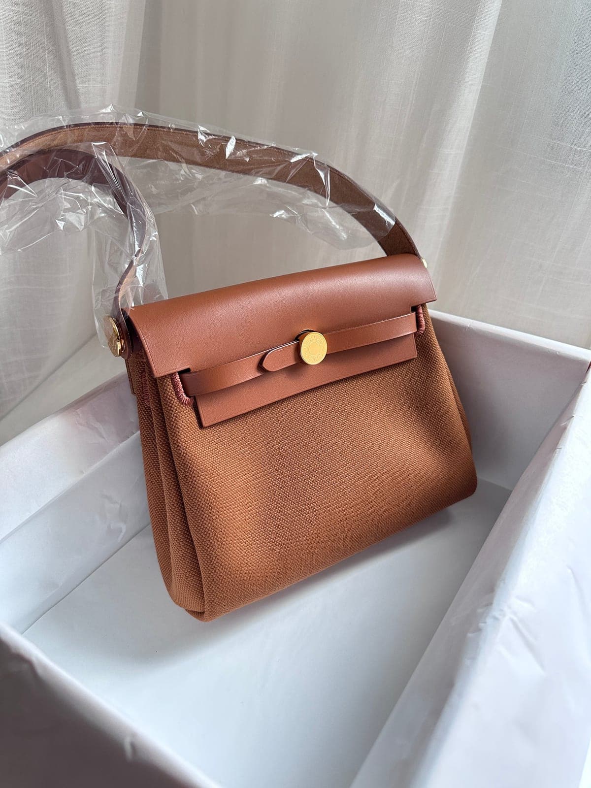 Hermès Mini Herbag 20 Fauve GHW