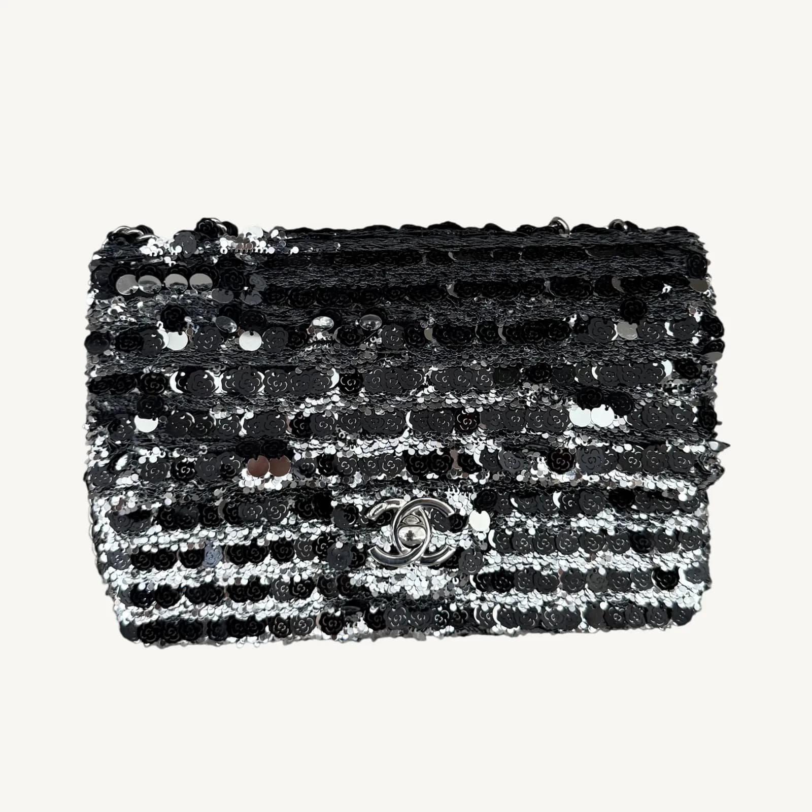 Chanel Mini Flap Black Sequins SHW