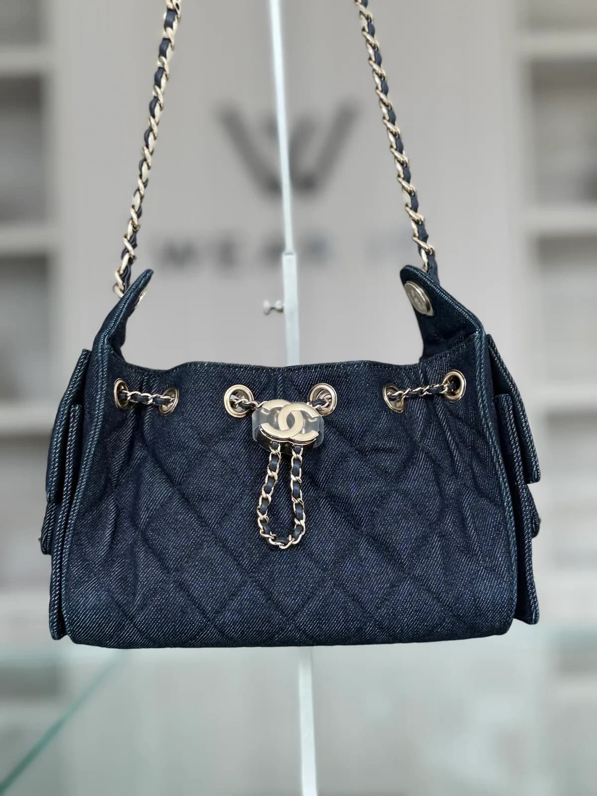 Chanel Chanel 25 Mini Navy Blue CPHW