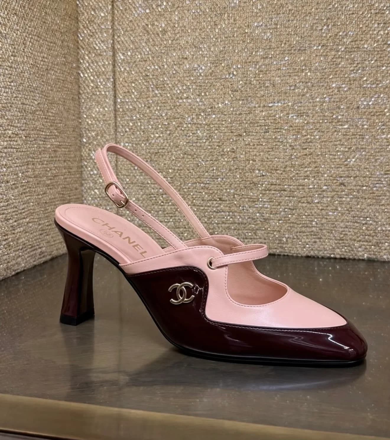 Chanel Chanel Slingback in Burgundy and Pink