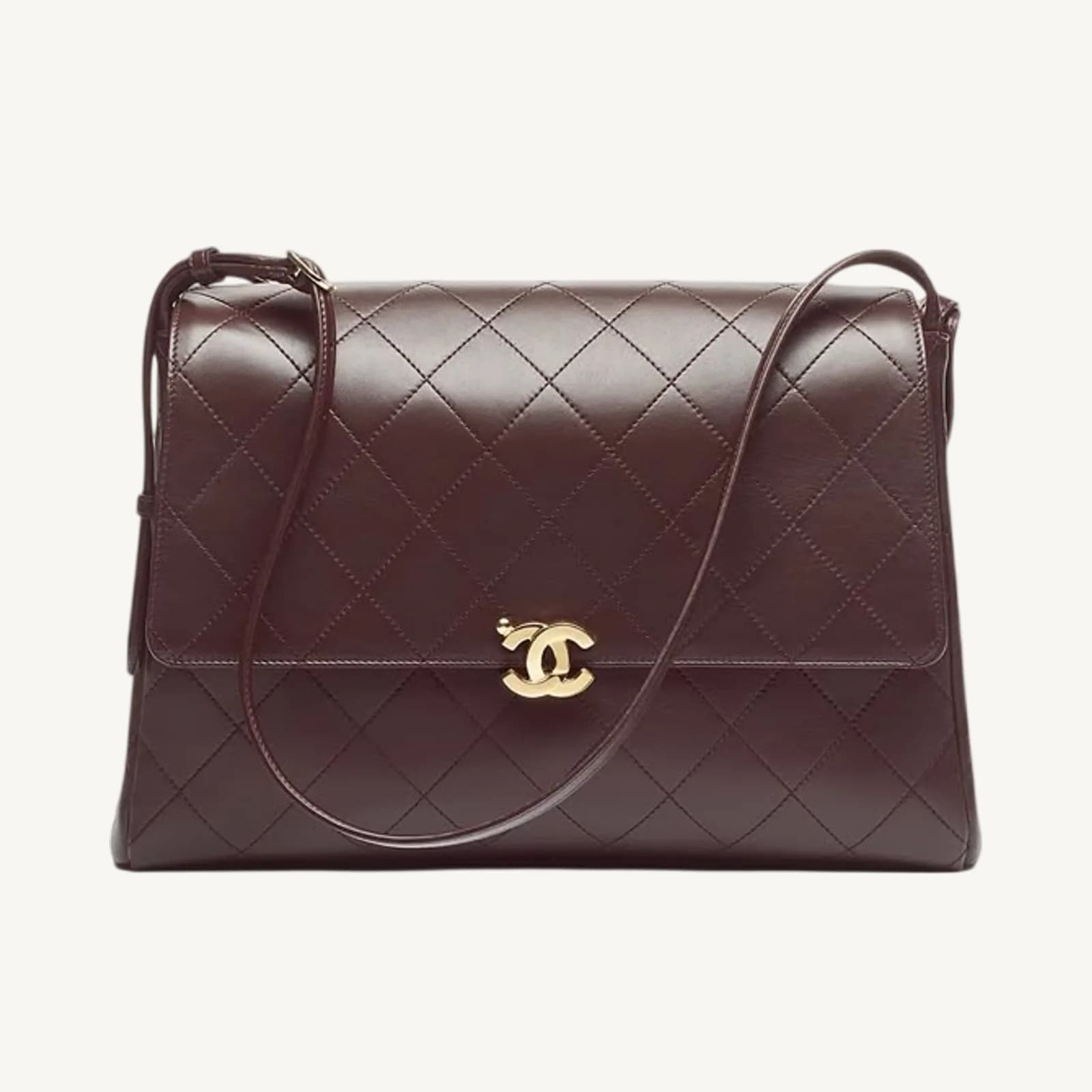 Chanel Maxi Flap Bag Dark Brown Lambskin
