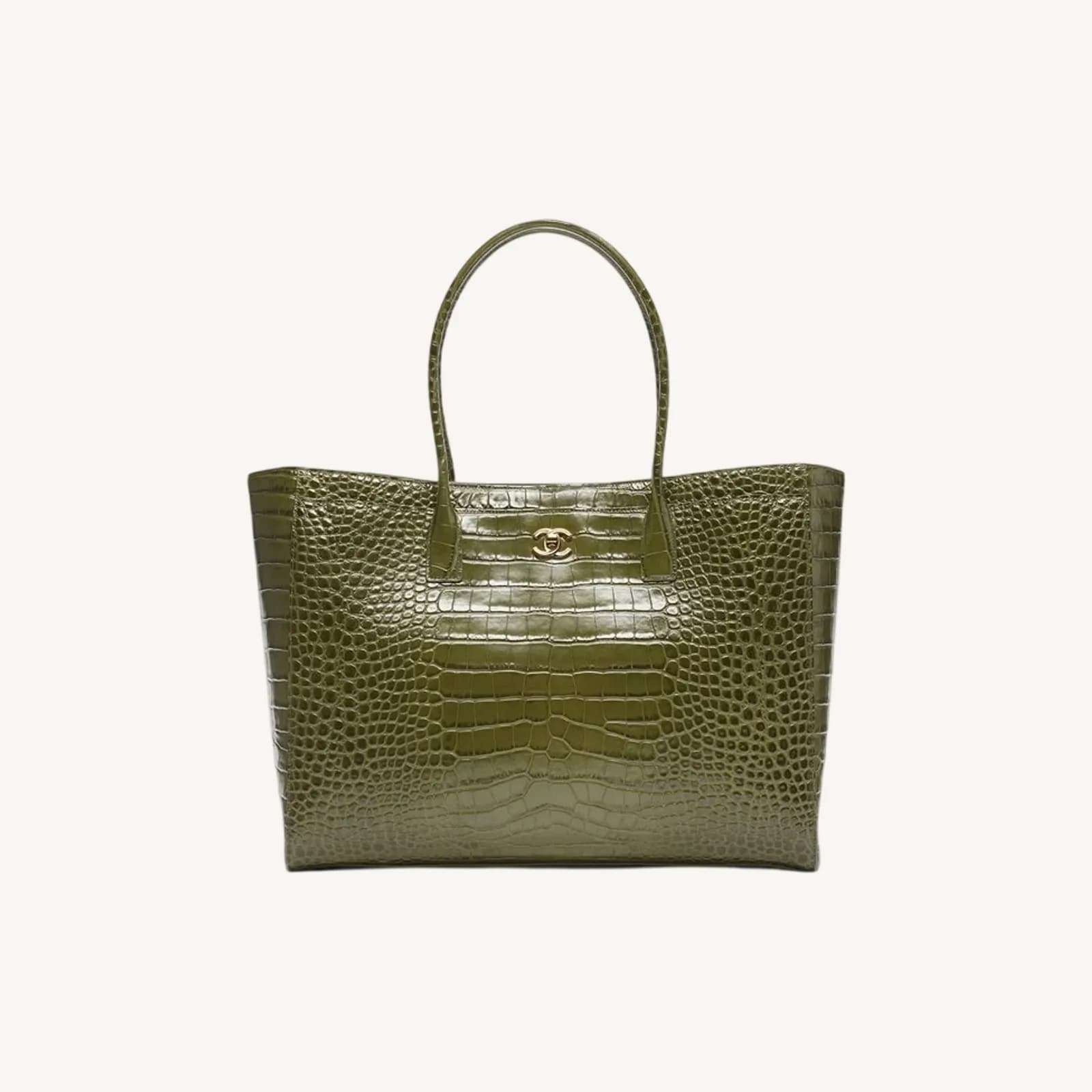 Chanel Large Tote Khaki GHW