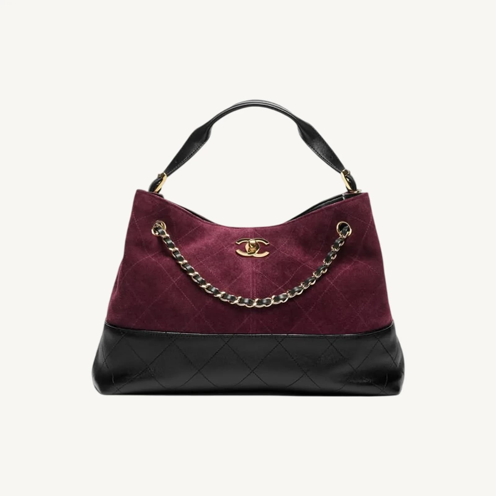 Chanel Small Tote Burgundy, Black GHW
