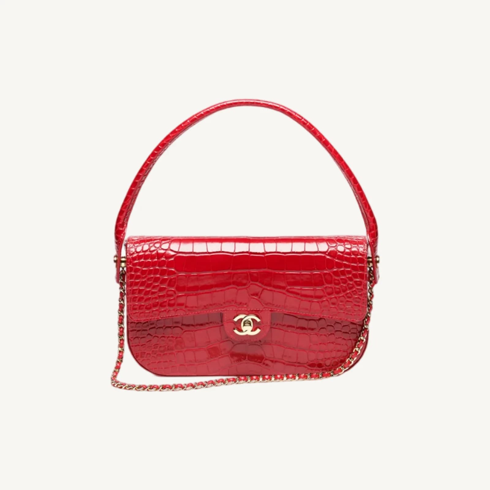 Chanel Flap Bag With Top Handle Dark Red