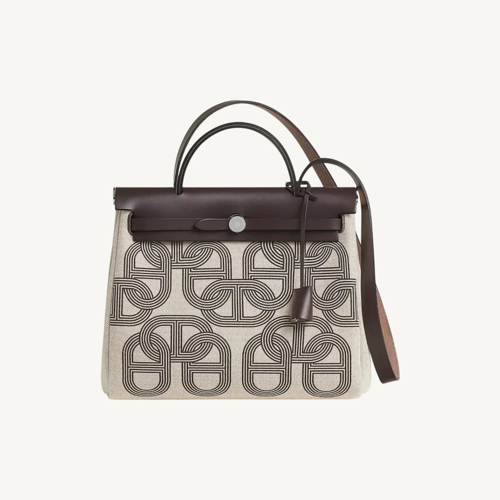 Hermès Herbag 31 Ebene/Ecru/Beige/Ebene PHW