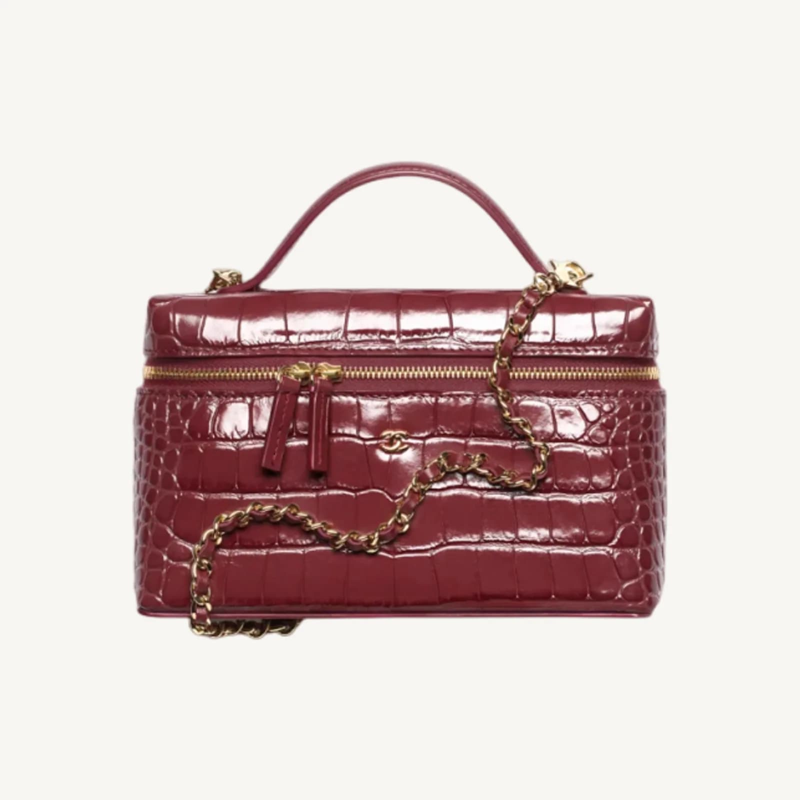 Chanel Small Vanity with Chain Burgundy GHW