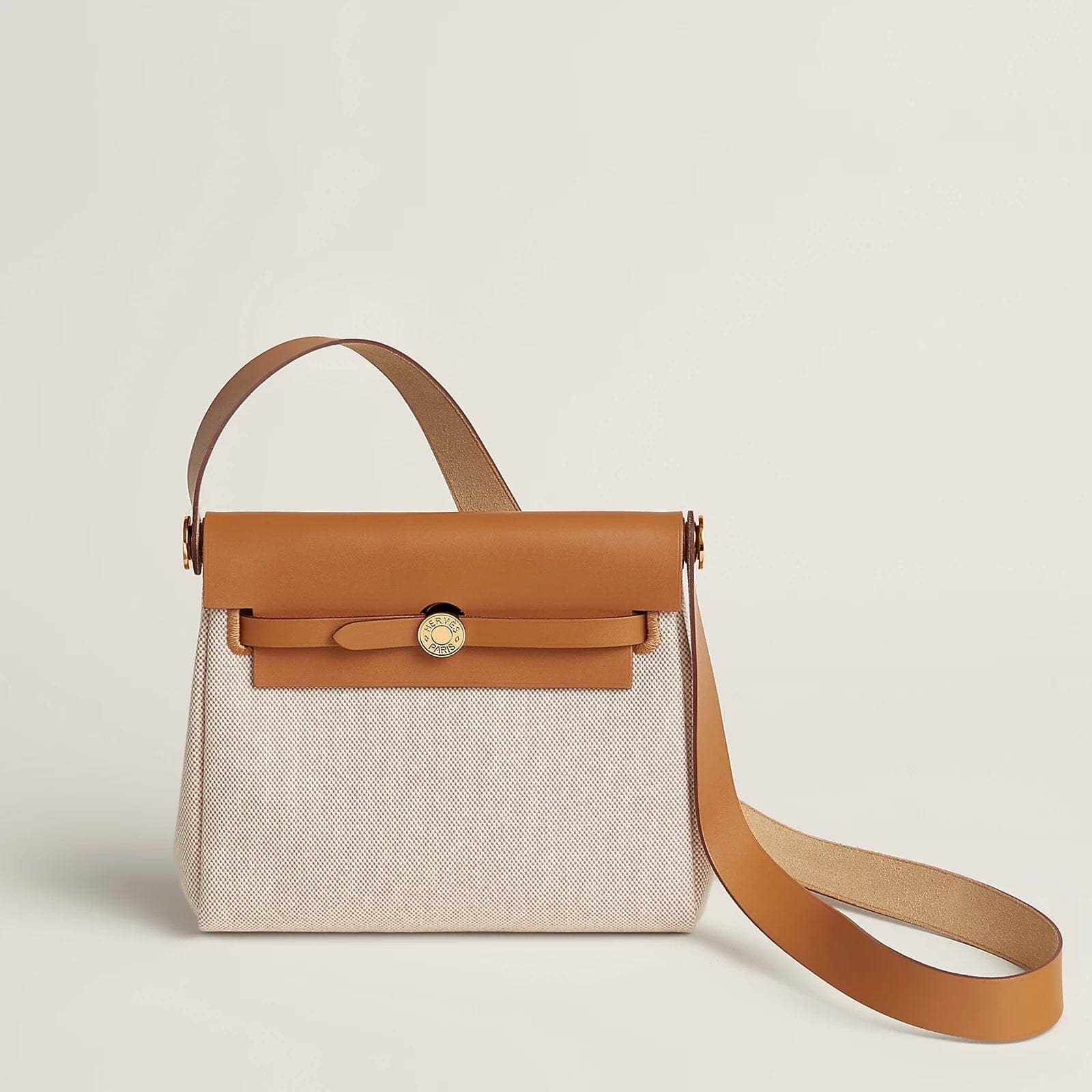 Hermès MINI HERBAG Ecru Beige Naturel Sable GHW