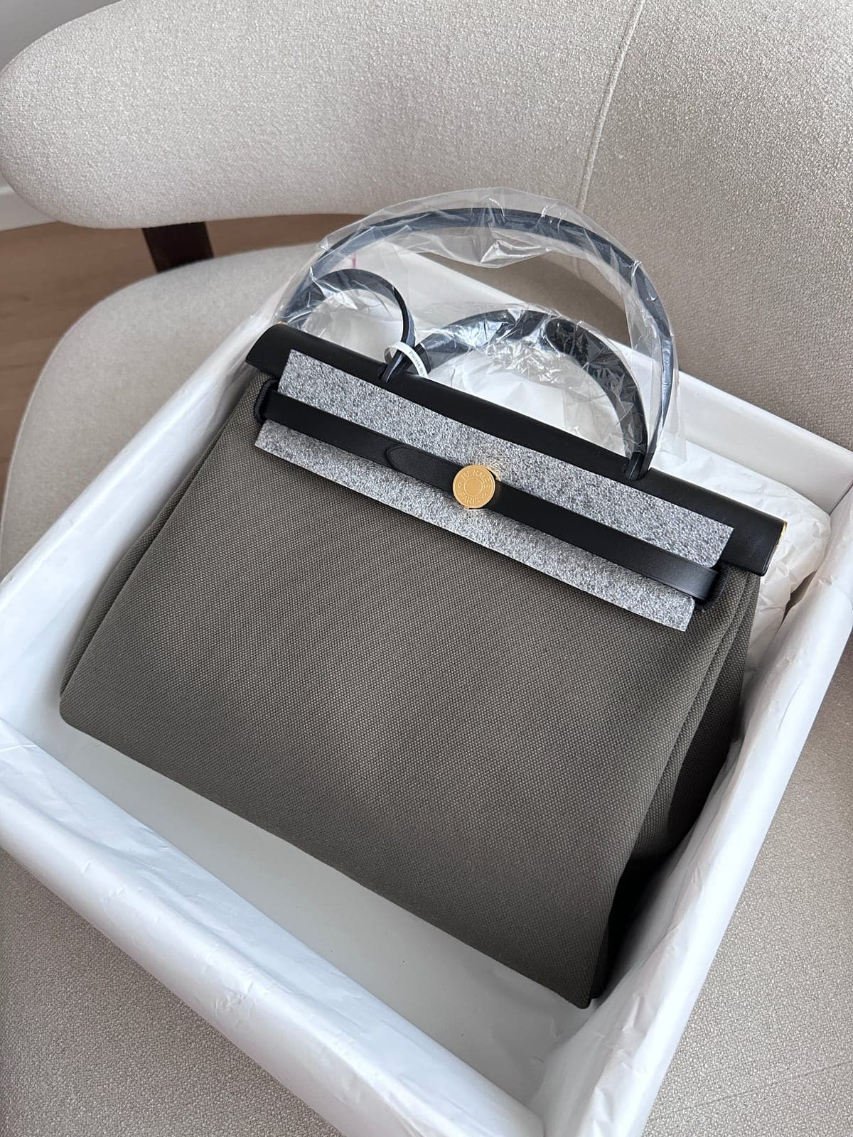 Hermès HERBAG 31 Vert Bronze/Black GHW