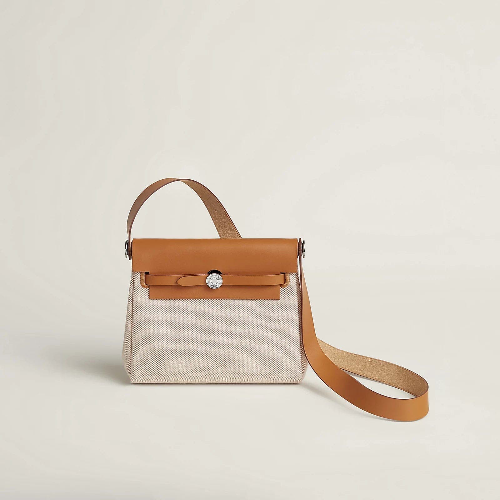 Hermès MINI HERBAG Ecru Beige Naturel Sable PHW